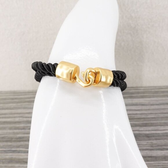 Tory Burch Shell Logo Rope Bracelet Black OS - Picture 7 of 12